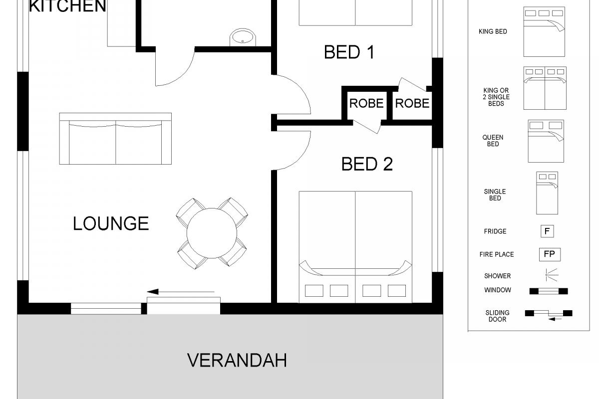 Hunter Valley Accommodation - Degen Cordon Cottage - Floor Plan