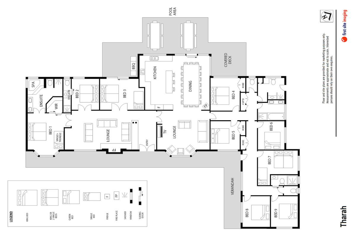 Hunter Valley Accommodation - Tharah - Mount View - Floor Plan