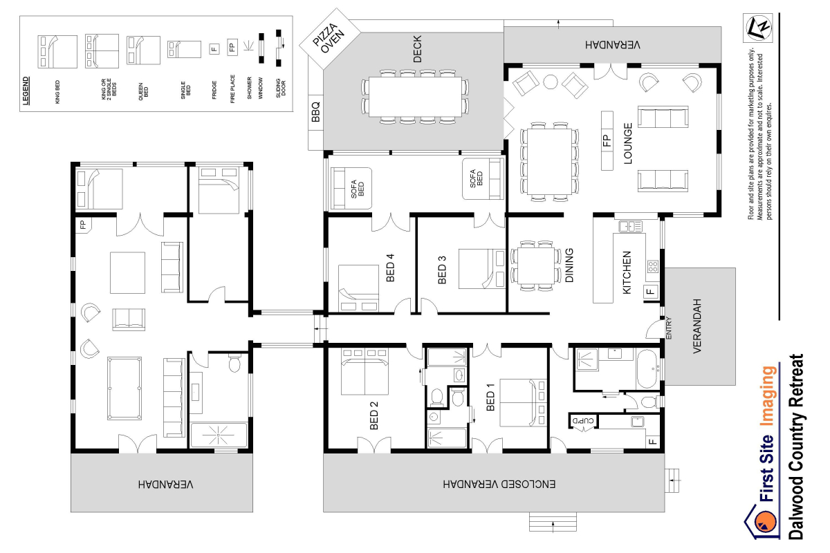 Hunter Valley Accommodation - Dalwood Country House - Dalwood - Floor Plan