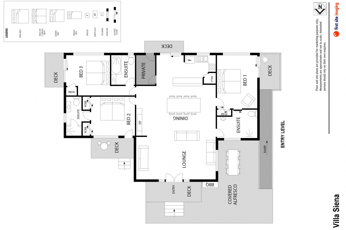 Hunter Valley Accommodation - Villa Siena - Pokolbin - Floor Plan
