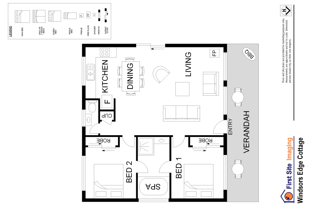 Hunter Valley Accommodation - Windsors Edge Cottage Pokolbin - Floor Plan
