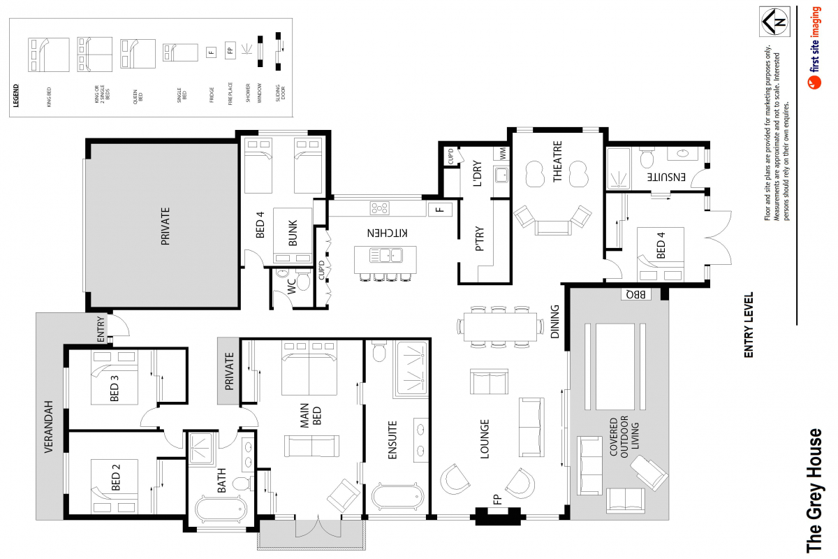 Hunter Valley Accommodation - The Grey House - Pokolbin - Floor Plan