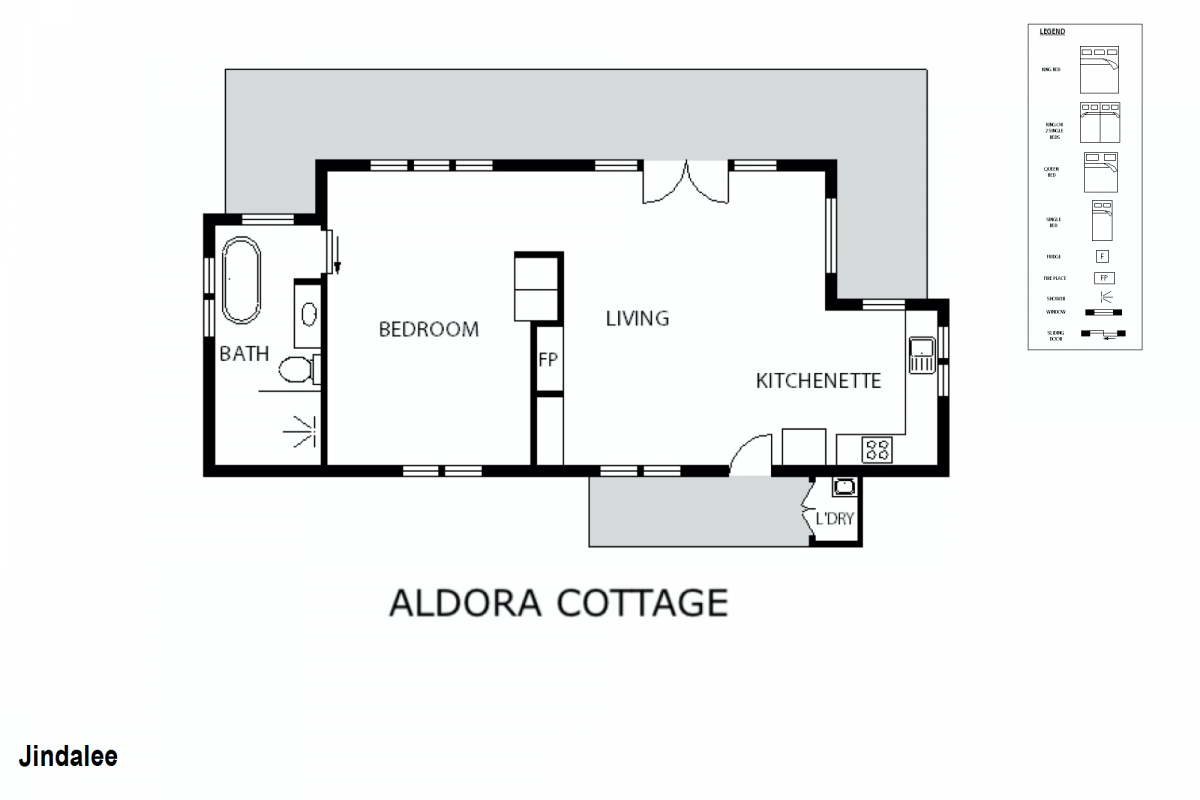 Hunter Valley Accommodation - Jindalee Estate Aldora Cottage - Floor Plan